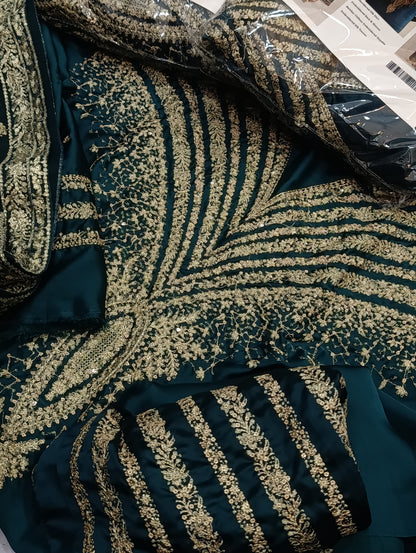 3pc fancy silk jazmin v zink green
