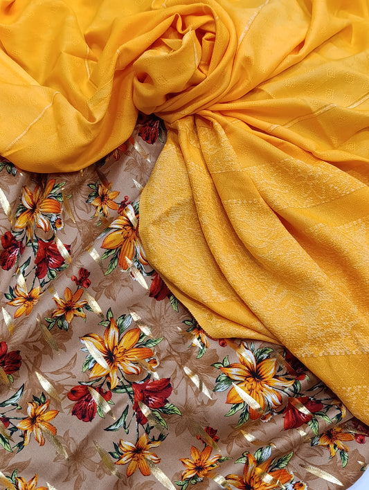 3pc zari marina with wool orange maroon
