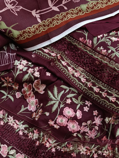 3pc dhanak sobia nazir maroon