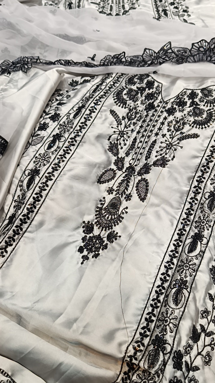 3pc grey zahra sheryar silk