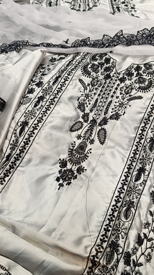 3pc grey zahra sheryar silk