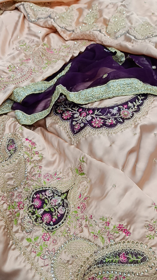 3pc samiya peach silk