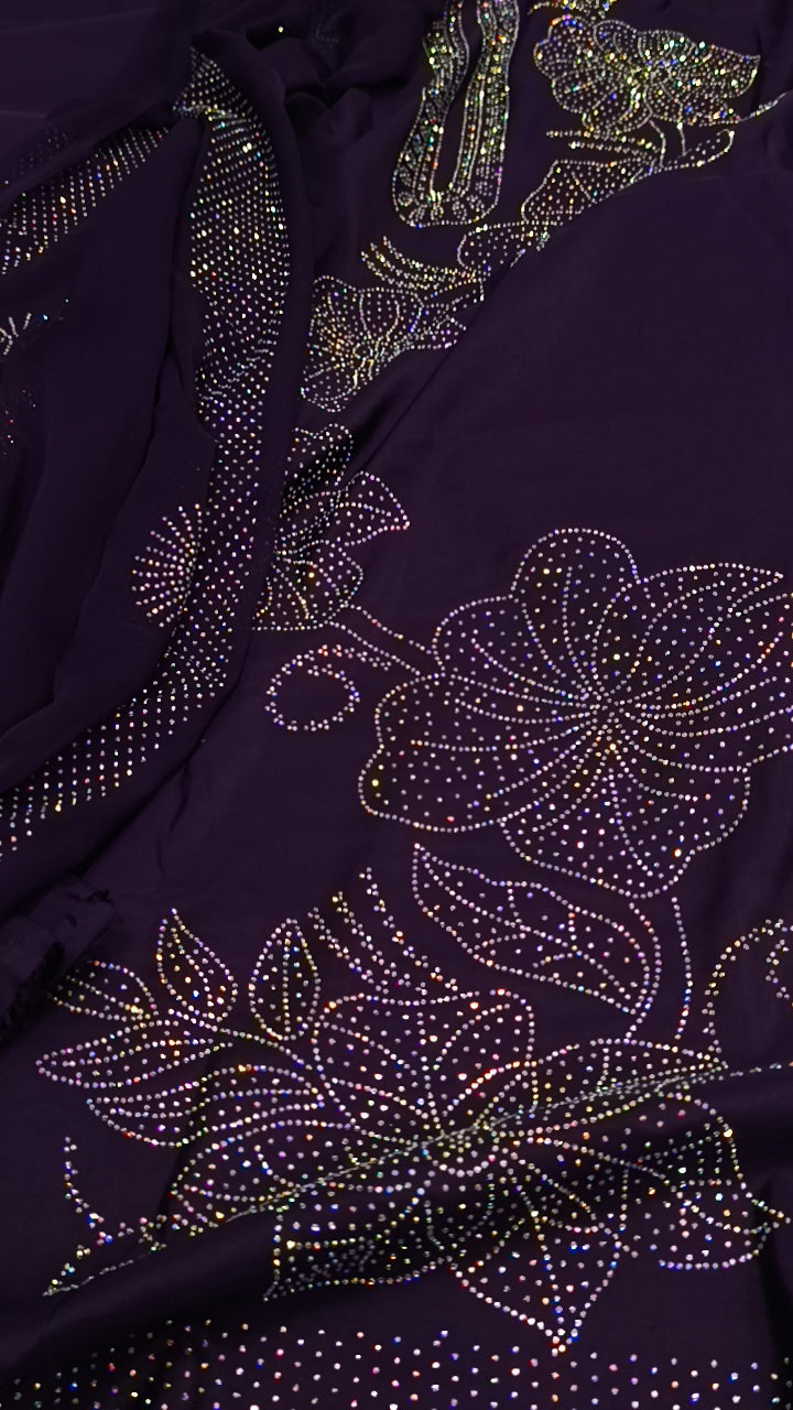 3pc mekaak purple stone silk