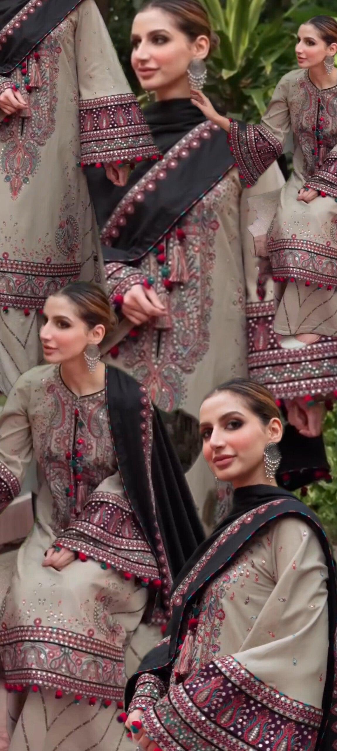 3 PC jazmin with black shawl