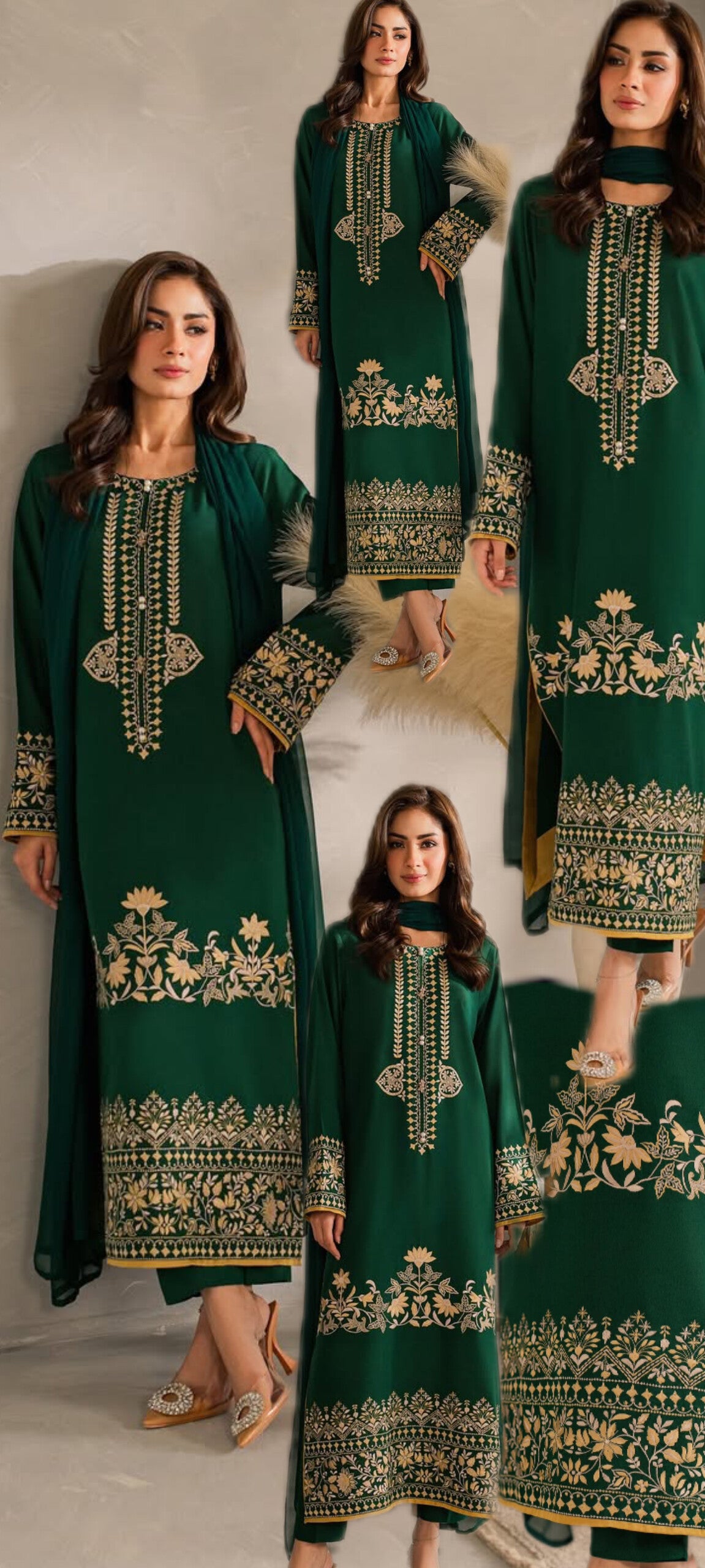 2pc dhanak mahzeb green