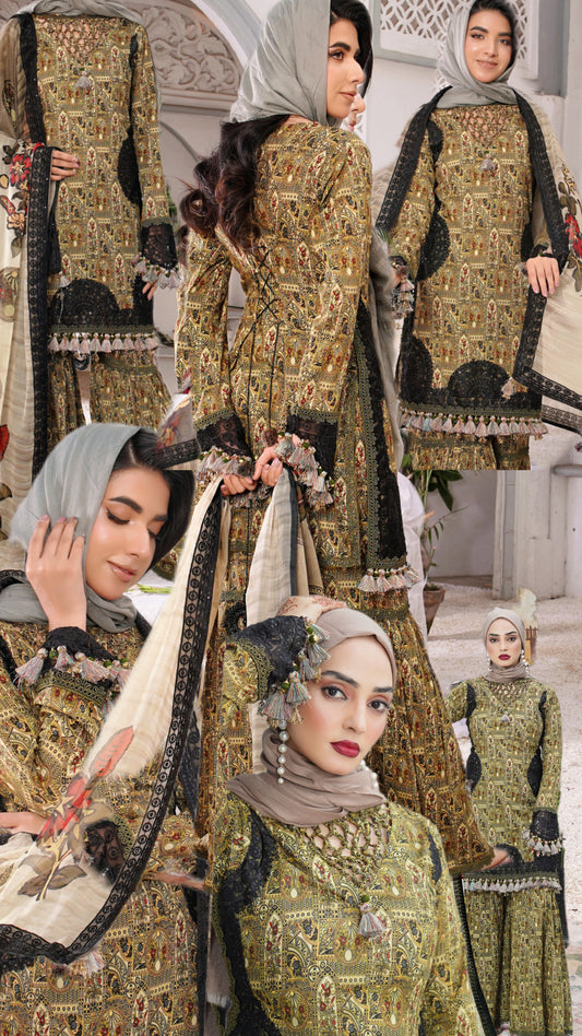 Unstitch 3pc Royal lawn