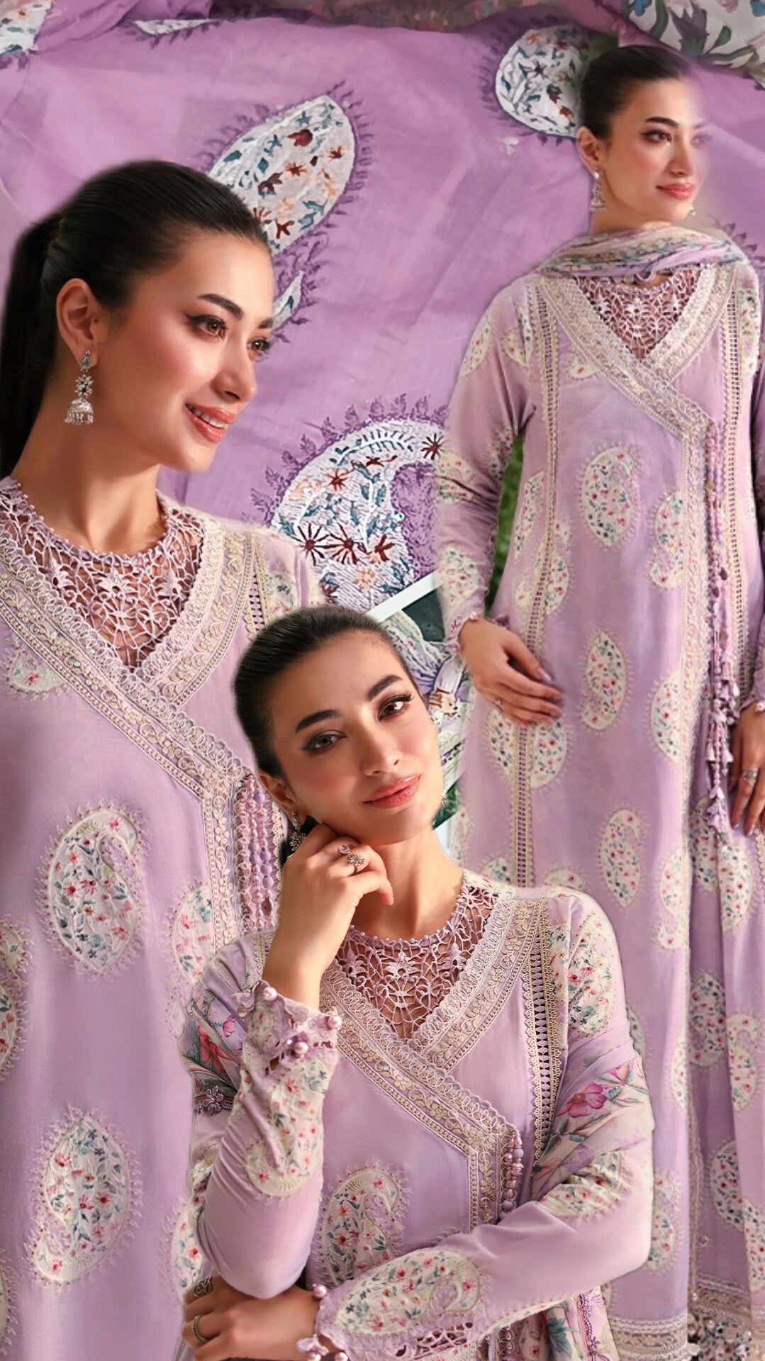 3pc Sunita lilac lawn