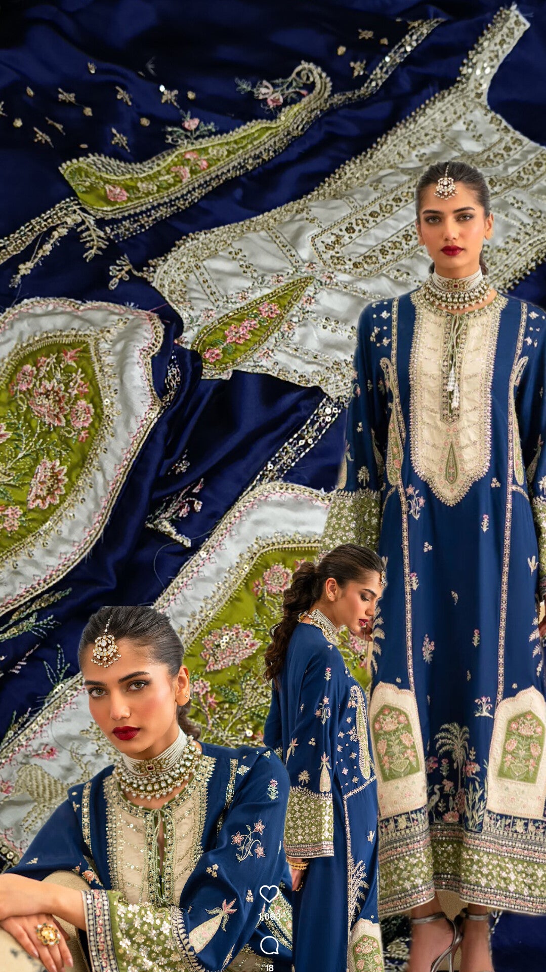Silk 2pc Ethnic navy blue sefora Silk