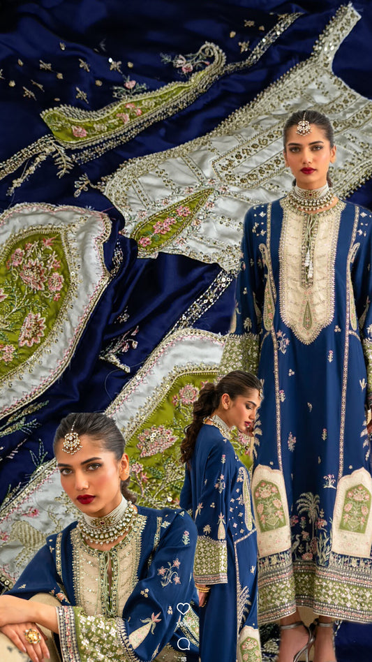 Silk 2pc Ethnic navy blue sefora Silk
