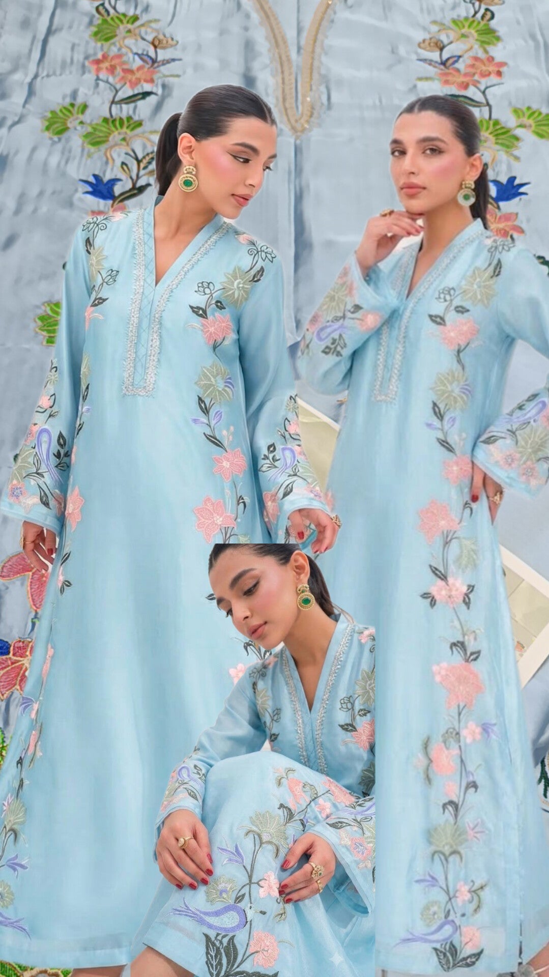 Fairy tale 2pc silk sky blue