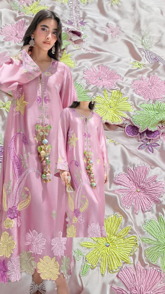 2pc Cotton Candy Baby Pink silk