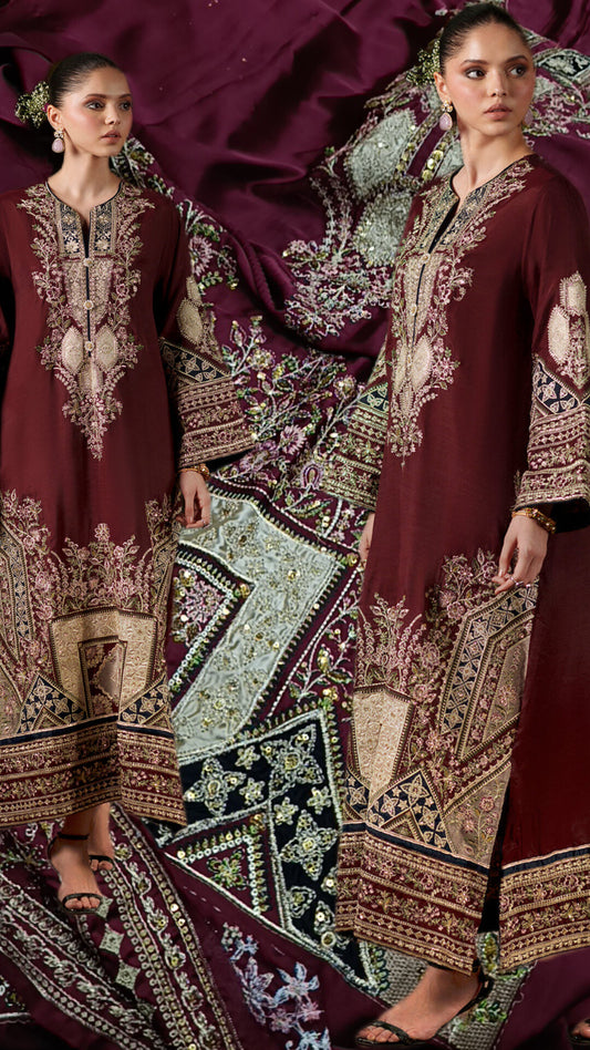 2pc stylish luxurious mehroon