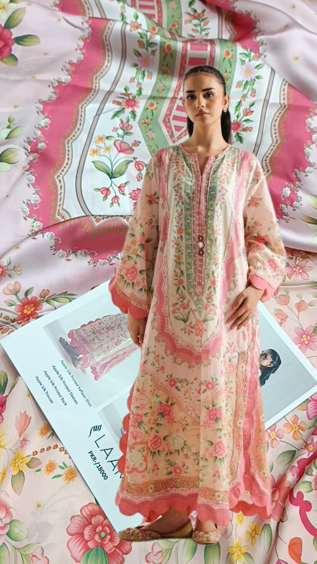 2pc Laaam baby pink kaftan
