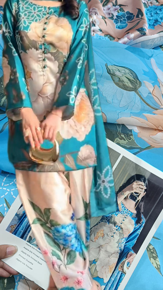 3pc Zink latin flowers silk