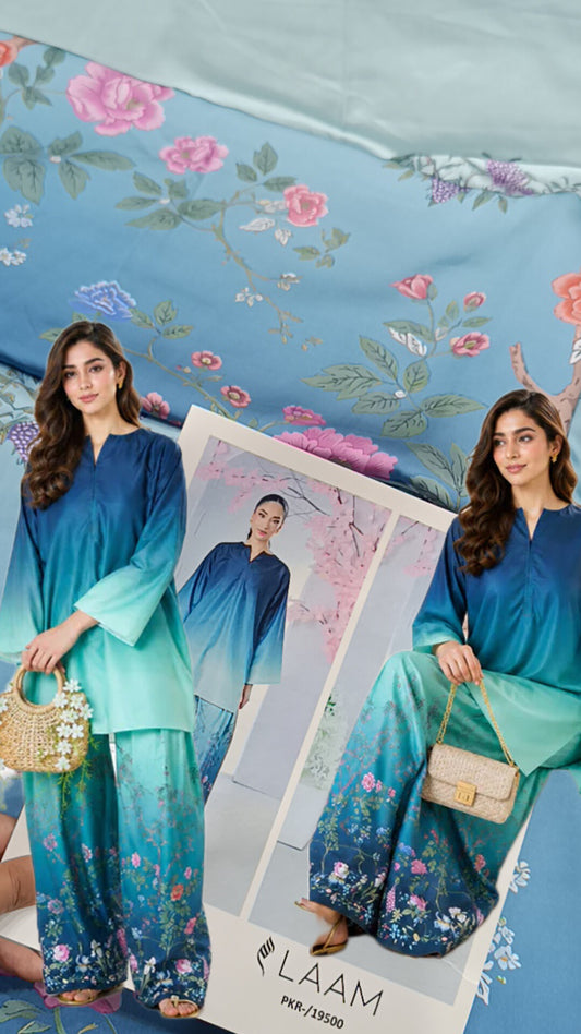 2pc ocean Bloom silk