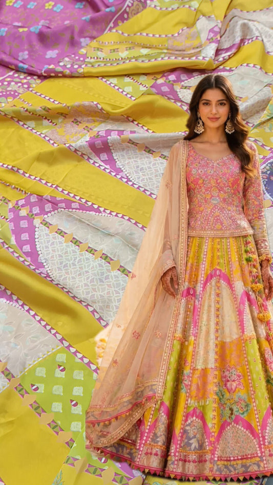 3pc Anarkali silk