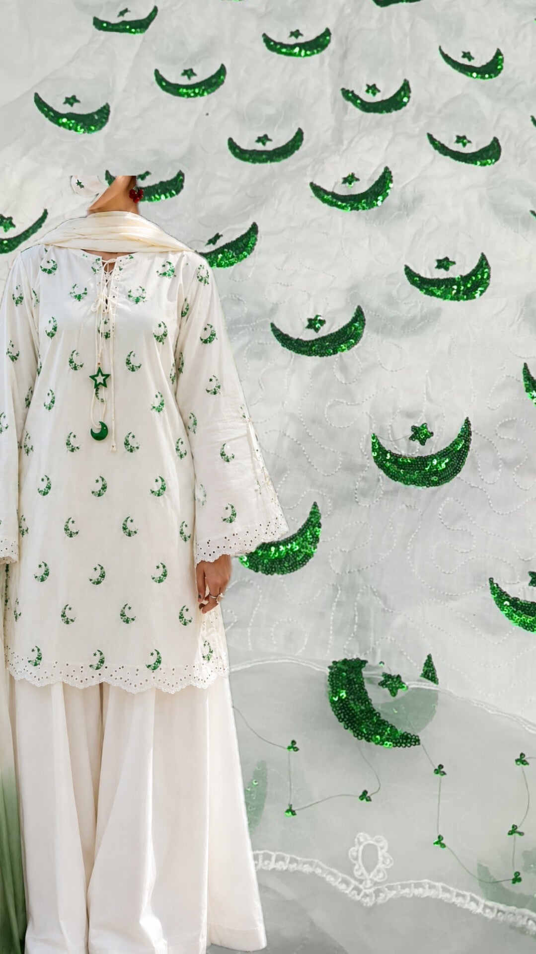 2pc Jashan e azaaadi white lawn
