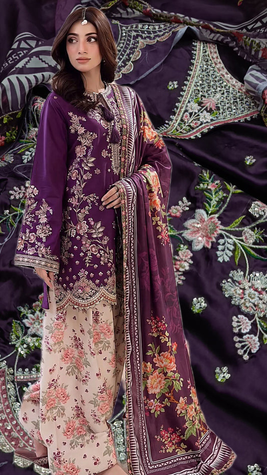 3pc silk Hussain rehar Lyla