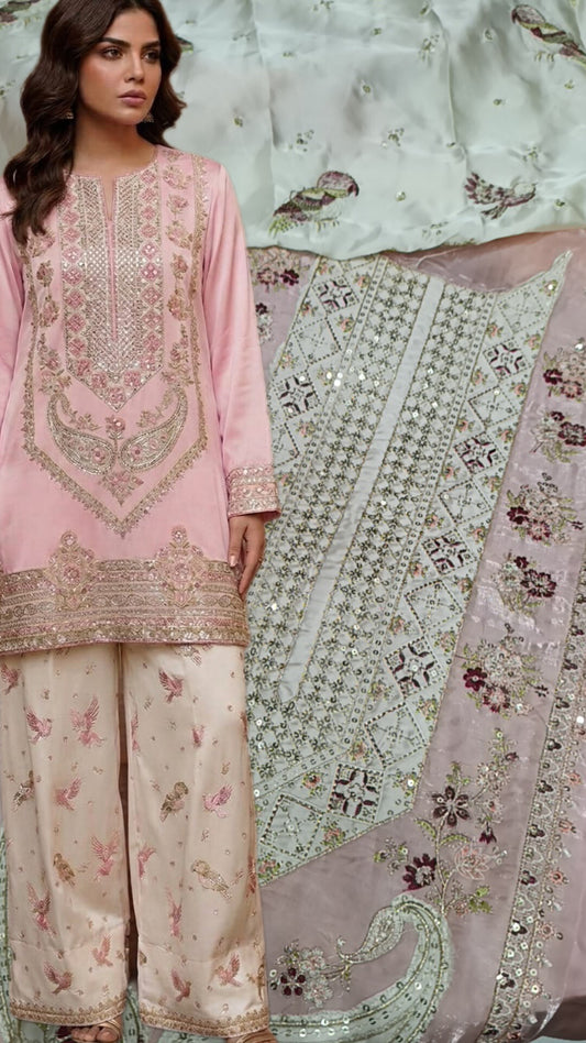 2pc nooray pink silk