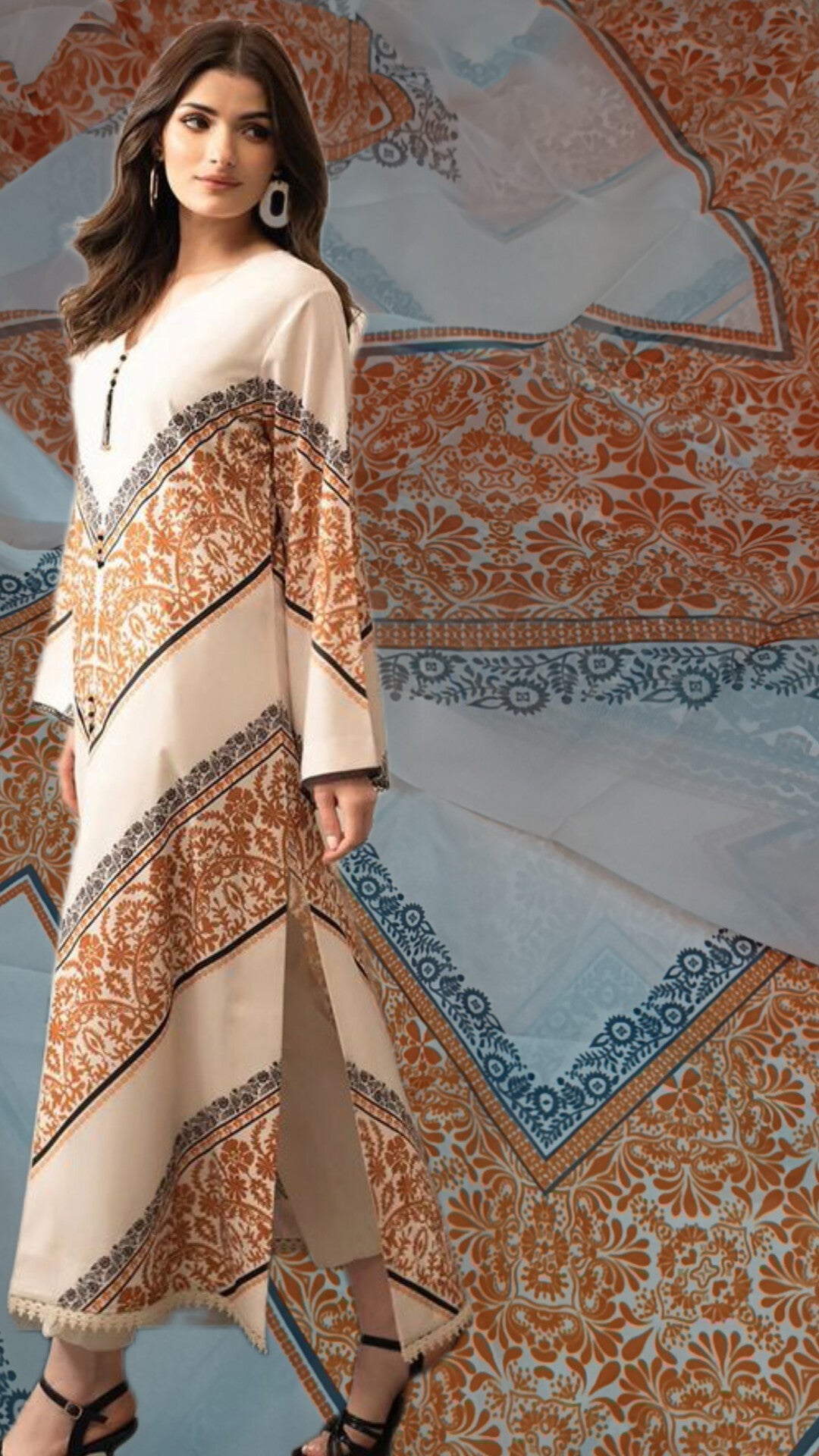 3pc lulusar Printed silk