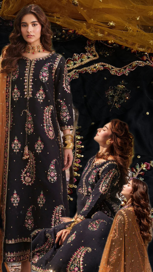 3pc black giga maal charisma silk