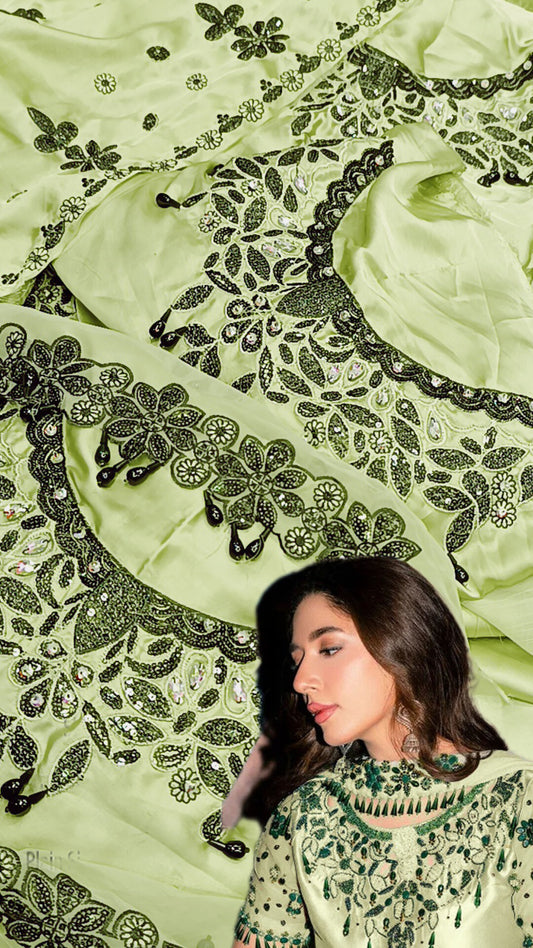 3pc  sehar hashmi pista Noor silk