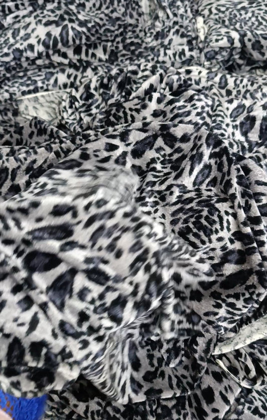 2pc Valvet cheetah silver