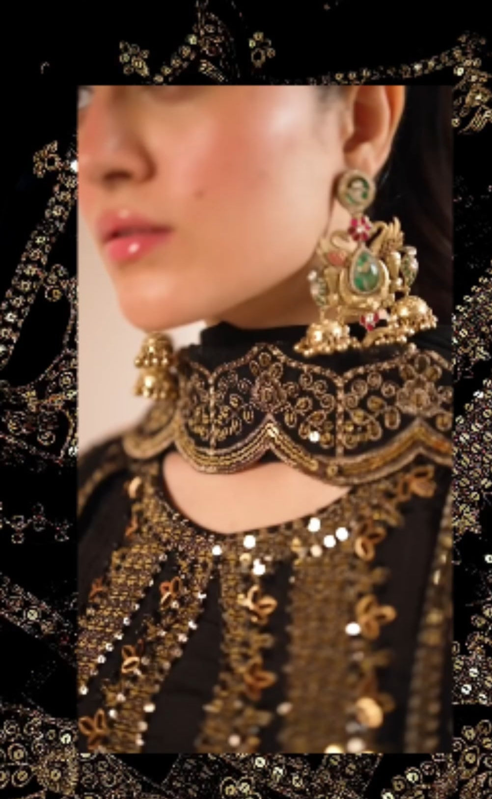 3pc Chiffon Nazneeen black
