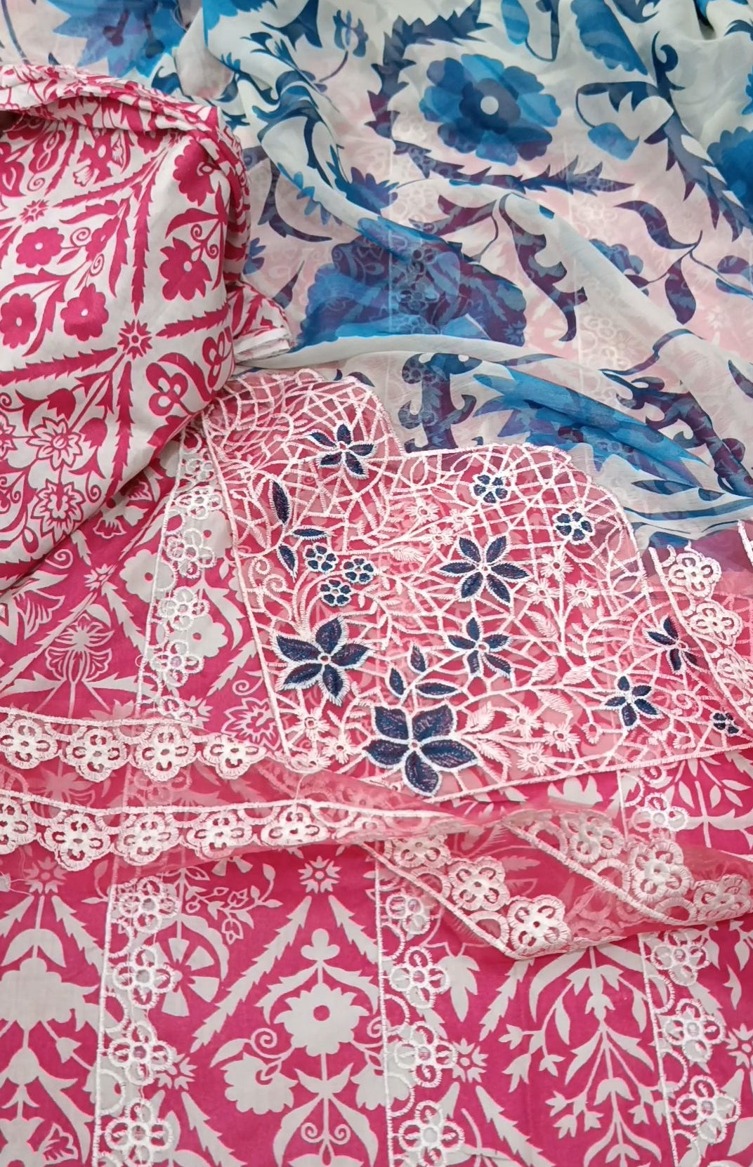 3pc Resham pink lawn