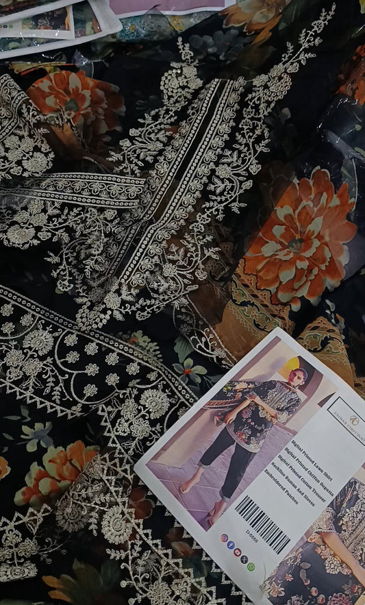 3pc Zainab chotani black lawn