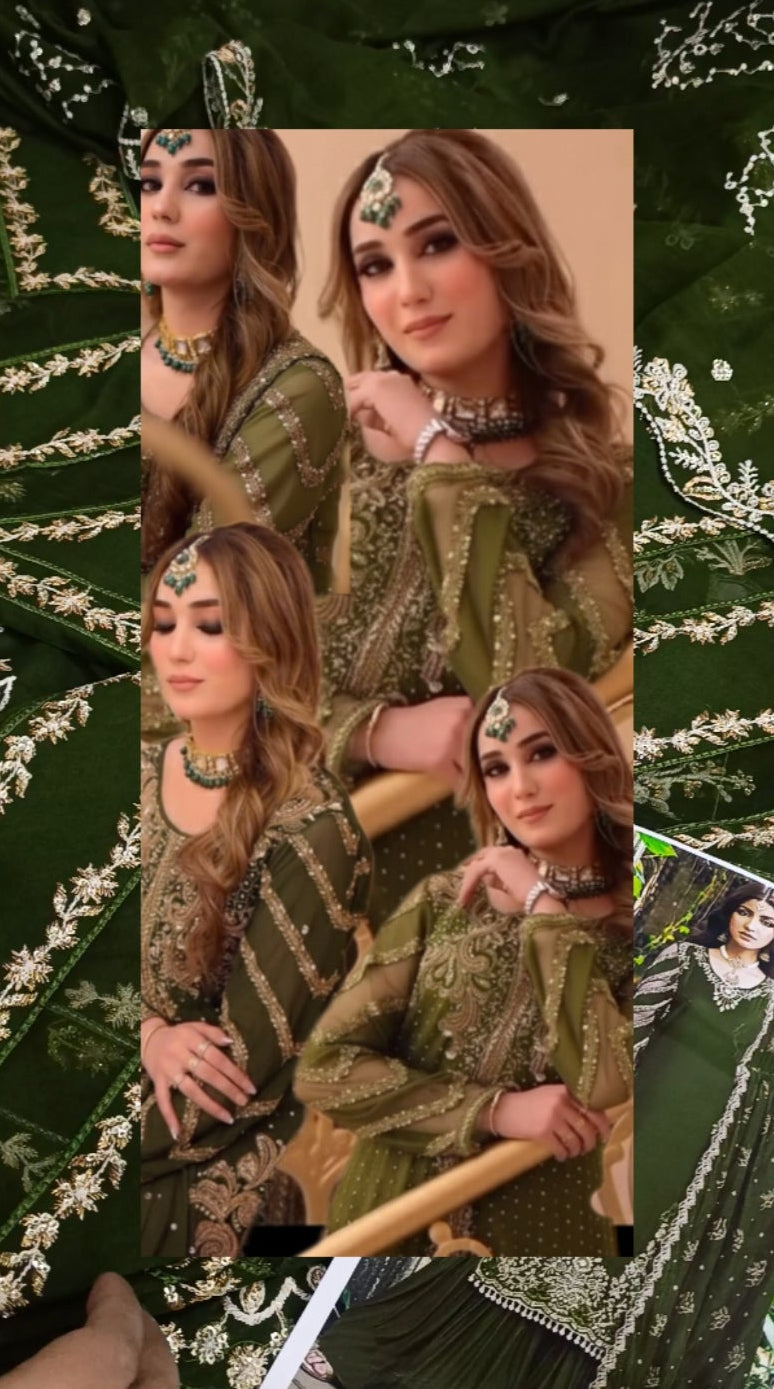 3pc Noor mehndi lawn