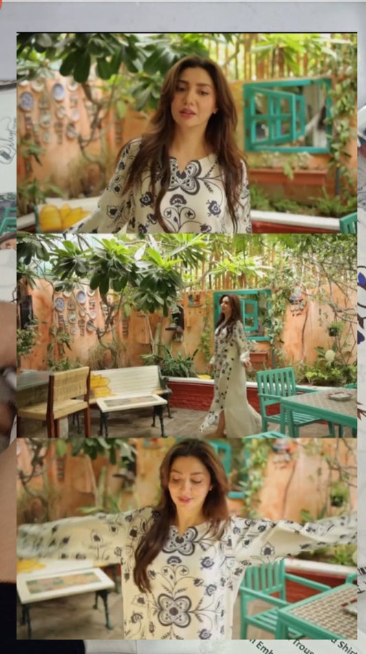2pc mahira print kaftan swiss lawn