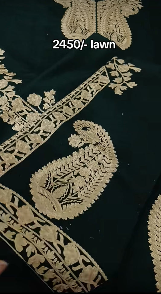 2pc green curly arri lawn