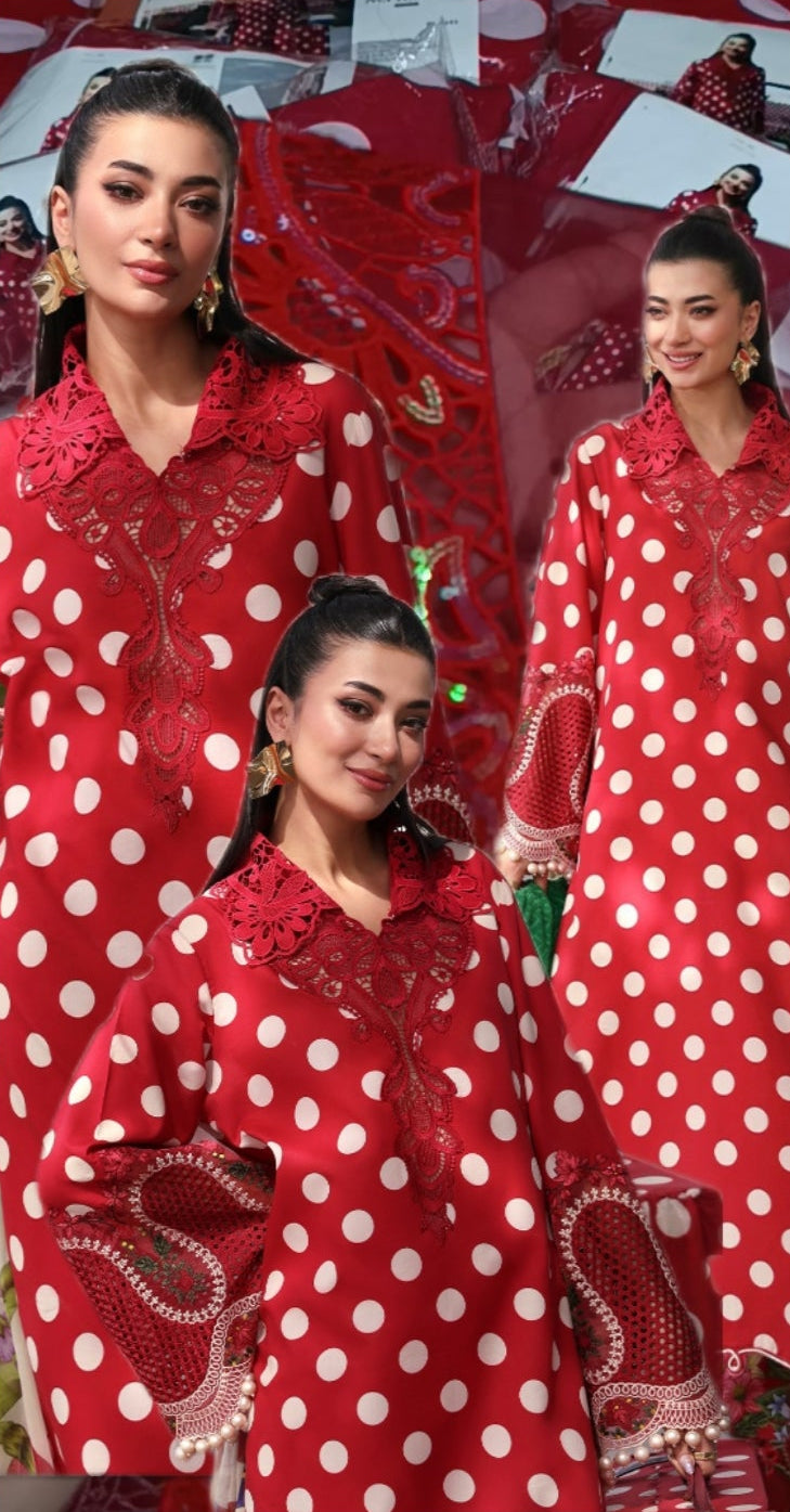 3pc polka dot red law
