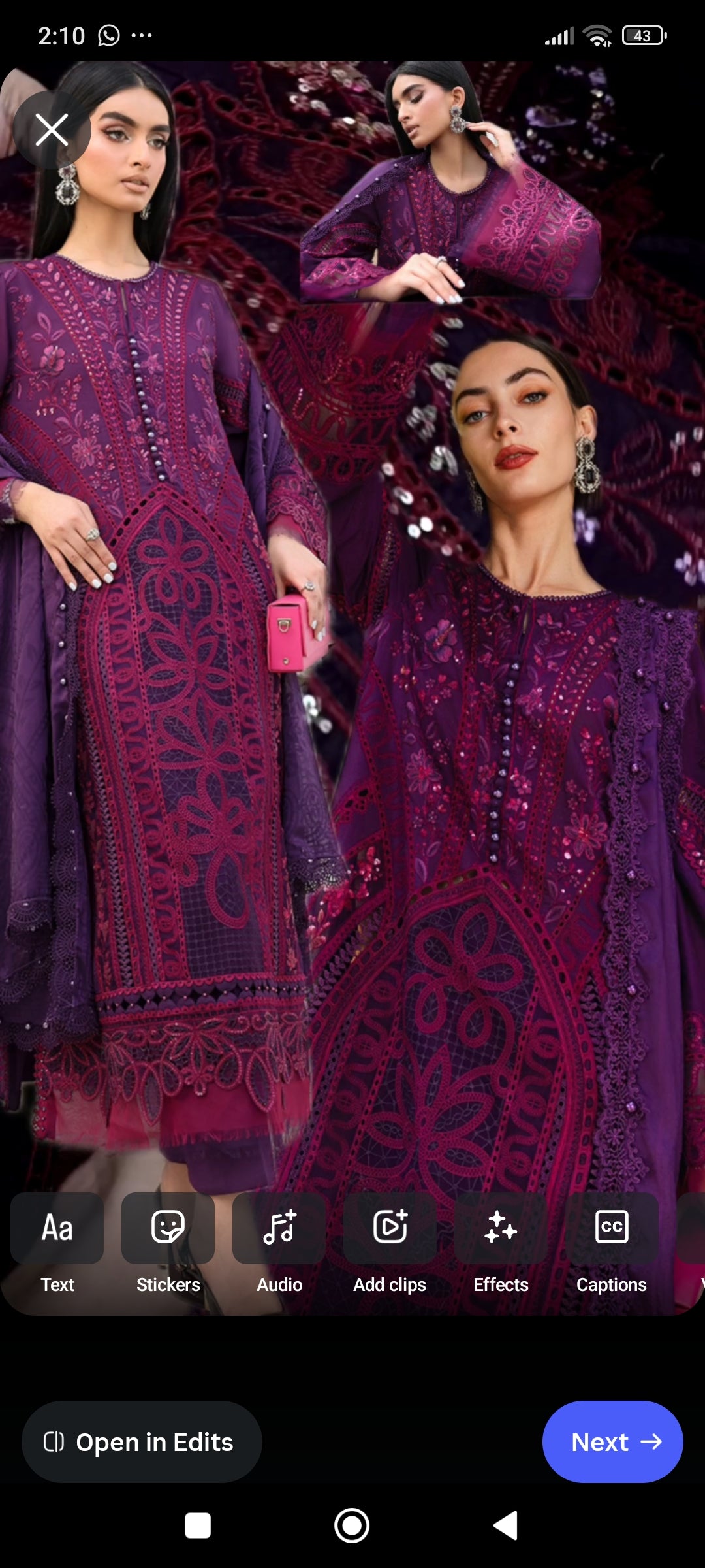 3pc MB magenta lawn