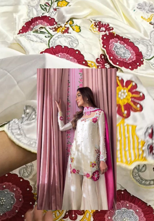 3pc shanzyanooshy off white silk