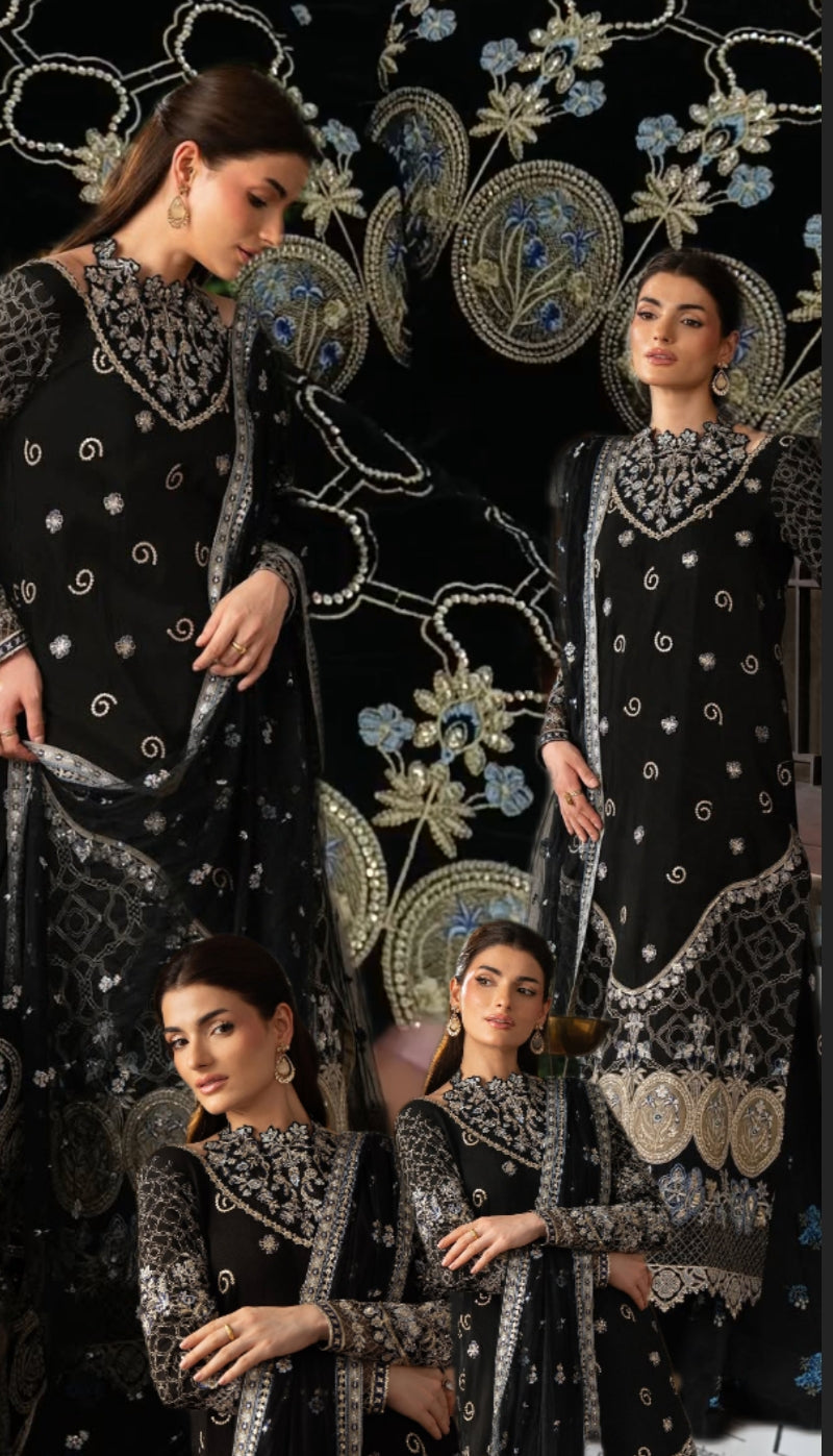 3pc Pehli Nazar black velvet