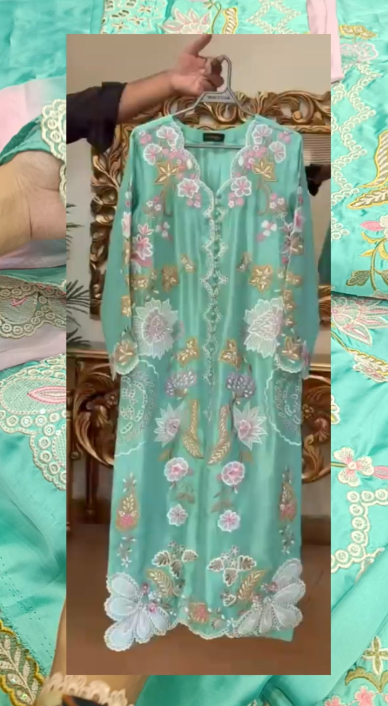 3pc Reefa aqua silk