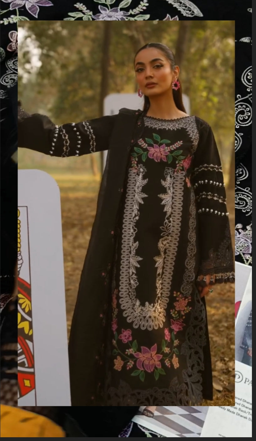 3pc parishy black dhanak