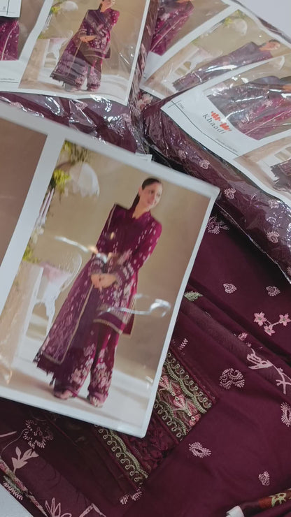 3pc dhanak sobia nazir maroon