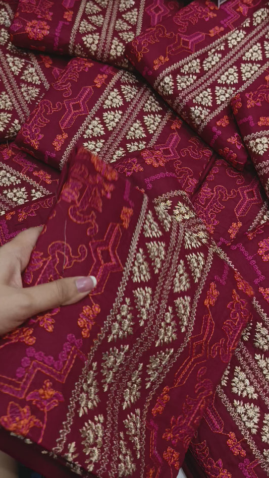 2pc dhanak Chakoor Maroon