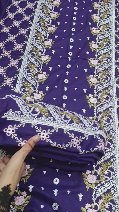 Winter Dhanak 2PC Suit – Heavy Embroidery purple sobia nazir