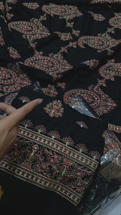 3pc bareeze paan jaal black