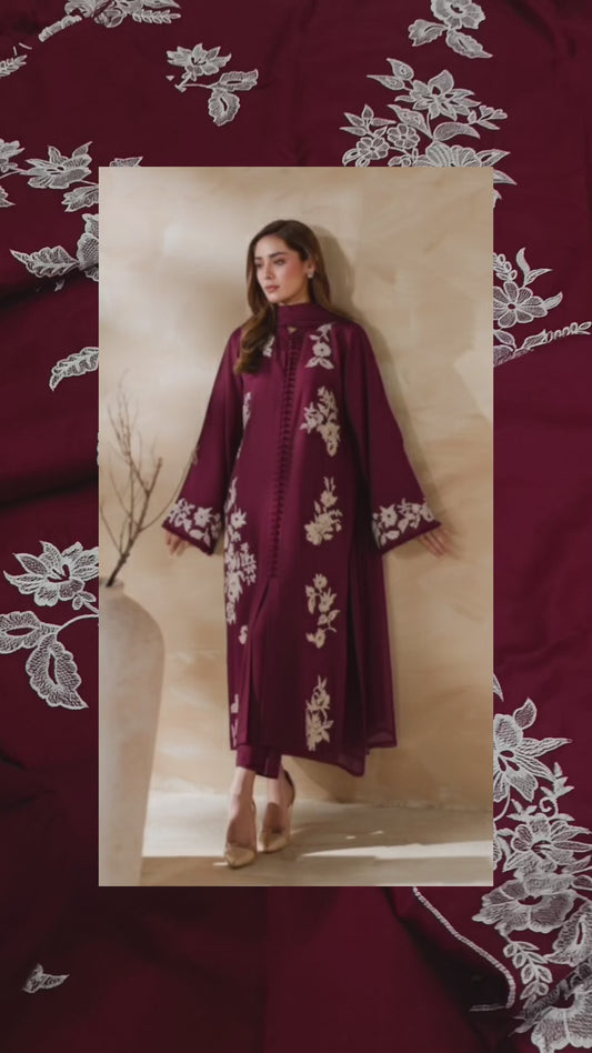 2pc shafaq maroon