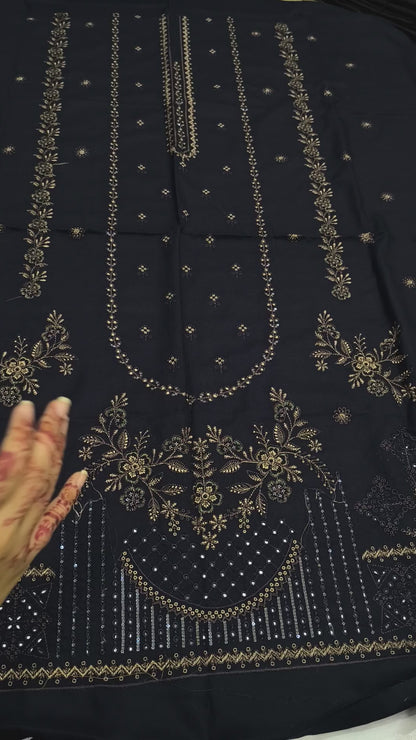 3PC Winter Dhanak Suit  Acrylic Wool Shawl | HNFBLUESMPSHAL