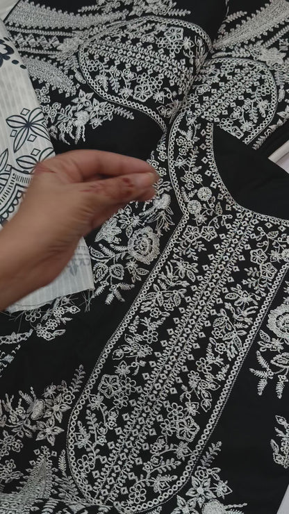 HUSSAIN REHAR DUPE 3PC BLACK WHITE