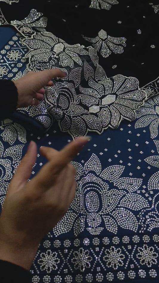 3pc sitara zink black 9000 micro valvet shawl