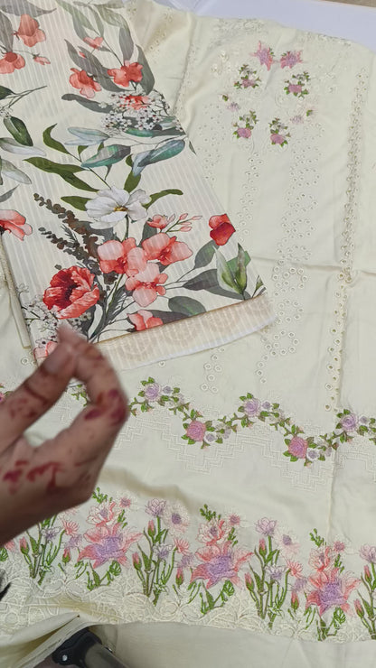 Winter Dhanak 3PC Suit – Heavy Embroidery with Printed Dupatta crimson off white fsd