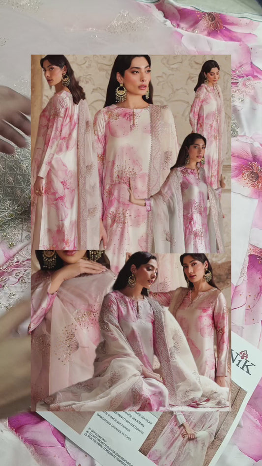 3pc silk iznik pink Eid