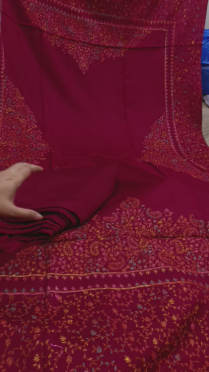 3pc kashmiri pashmina kacha tanka maroon